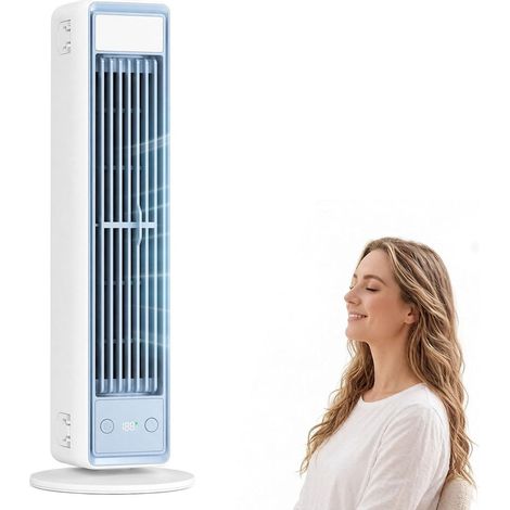 Aire acondicionado portátil móvil - Ventilador giratorio - Ventilador de torre sin aspas - Ventilador de torre - Sin aspas - 5 velocidades - Con control remoto (1/5)