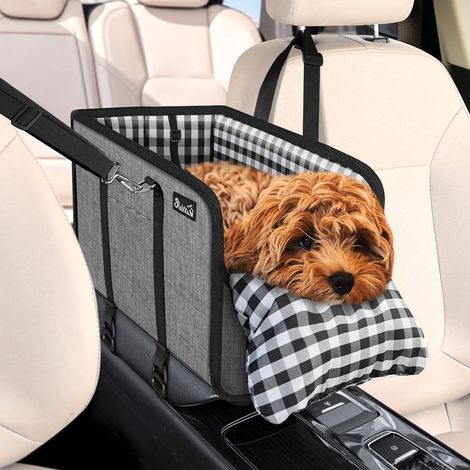 Siège de Voiture pour Chien Console, siège rehausseur pour Animaux de Compagnie pour Voiture avec Ceinture de sécurité et Coussins Doux, Console Centrale Anti-effondrement avec Support (1/5)