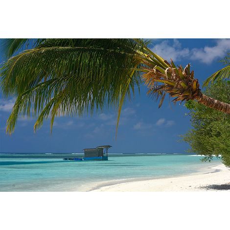 Papier peint panoramique tropicale pour salon Tapisserie panoramique plage originale Papier peint panoramique nature pour chambre (1/2)