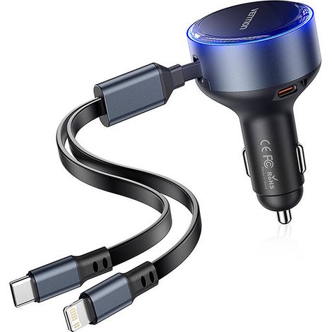 Vention FFOB0 USB-C-Autoladegerät + USB-C-/Lightning-Kabel 30 W