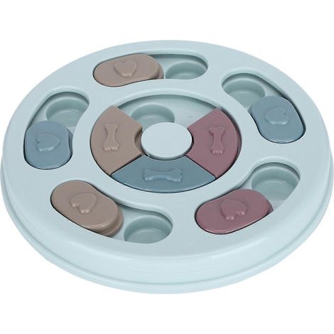 Plateau distributeur de nourriture pour chien et chat, gamelle interactive et ludique, forme ronde (1/2)