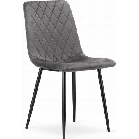 Silla Turín - Terciopelo gris oscuro x 1 (1/5)