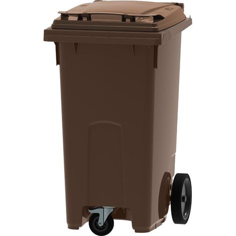ESE France Conteneur Poubelle à déchets 3 roues - 240L - Robuste et Professionnel - 100% Recyclé - Marron - Fabriqué en France (1/4)