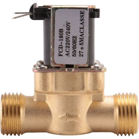 Électrovanne Électrique 220V 1/2 Pouce Laiton Normalement Fermée pour Contrôle Eau Liquide Chimique Industriel