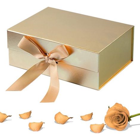 Geschenkbox mit Magnetverschluss – 22 x 16 x 8,5 cm – inklusive Deckel und Geschenkband (1/5)