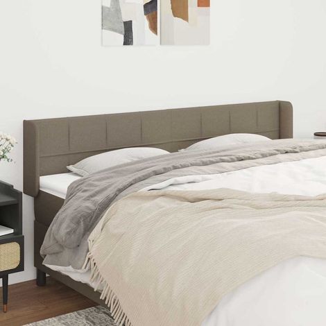 vidaXL Cabecero de tela gris taupe 163x16x78/88 cm (1/5)