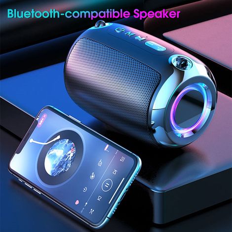 Enceinte Bluetooth Portable HiFi Stéréo LED RGB - 5 W x 2 - 2.0 Canaux - Batterie 1200 mAh - Pour Extérieur Bureau Voiture Voyage - 1 Pièce (1/5)
