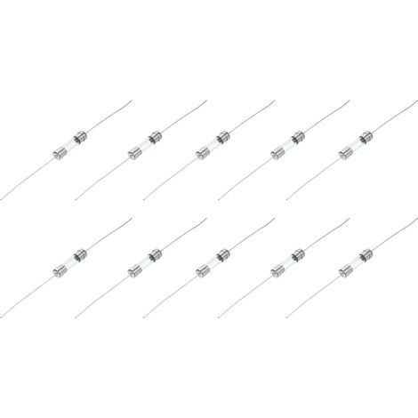 10Pcs Fusibles à Tube en Verre, Axiaux avec Fil de plombs 5x20mm 5A 250V pour Remplacer ou Réparer de Nombreux Appareils Électroniques Domestiques (F5A) (1/4)