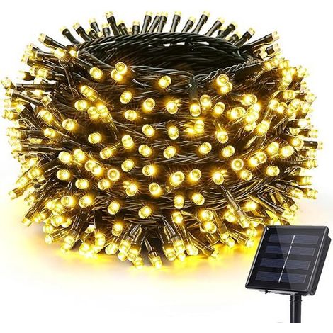 Guirnalda de luces solares para exteriores，32 metros，300 LED，8 modos de luz，resistente a la intemperie，ideal para Halloween