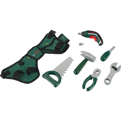 Ceinture à Outils avec visseuse électronique - Livrée avec 5 Outils : Tournevis, Pince, Marteau, etc. - Dimensions : 76 x 24 x 4,5 cm - pour Enfants à partir de 3 Ans (1/5)