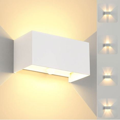 BOMCLAP Applique murale à lumière blanche chaude 24W, applique murale étanche extérieure à LED,Angle d'éclairage réglable (1/5)