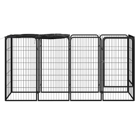 Maison Exclusive - Jaula perros 10 paneles acero recubierto polvo (1/5)