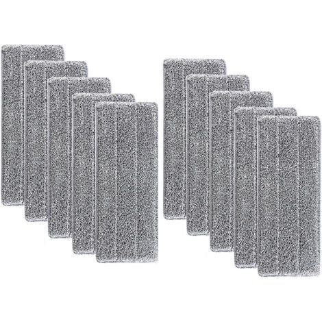 10 pièces Serpillères en Microfibre pour Balai Lave-Sol Housse de Nettoyage de Rechange Vadrouille La Tête de Ménage de Vadrouille pour Balai Plat Nettoyage en Microfibre/Lingettes de Nettoyage 33x12m