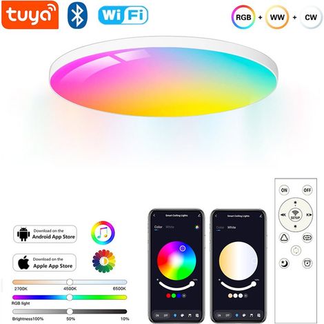 Tuya Plafoniera a Led 24W da Soffitto Smart WiFi e Bluetooth RGBCW Ultrasottile (1/5)