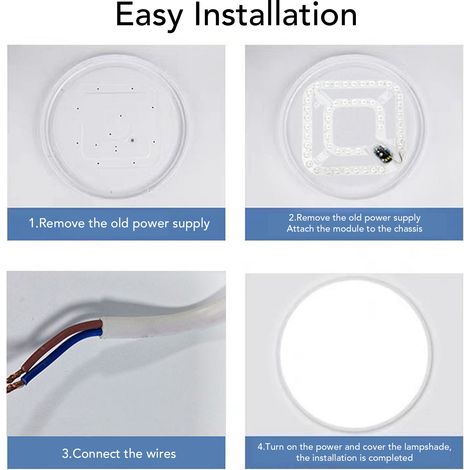 Disco de luz LED para ventilador de techo - 24 W, 2100 lúmenes, 3 temperaturas de color: blanco/cálido/neutro (1/5)