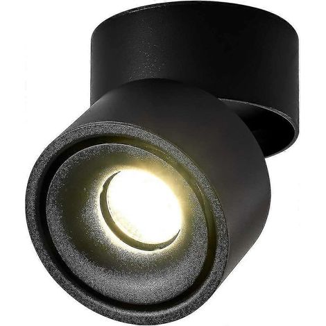 Spot d'intérieur 12 W, orientable à 360°, pour plafonnier/éclairage en saillie, 10 x 10 cm, en aluminium (1/3)