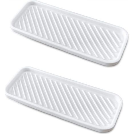 Set of 2 thick silicone sponge holders for kitchen sink, bathroom, soap dispenser, scrub brush, white