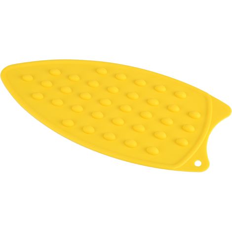 Rutschfeste Silikon-Bügelunterlage, hitzebeständig, sicherer Wärmeschutz, gelbe Bügeleisenablage, isolierendes Kissen. (1/5)