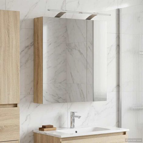 vidaXL Mobiletto per specchio da bagno Rovere Sonoma 60 x 14,5 x