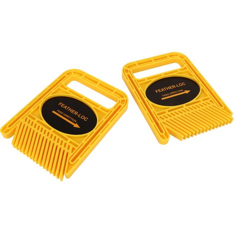Lot de 2 guides à plumes réglables allongés - dispositif sécurité rail de menuiserie pour scie à table défonceuse guide outil jaune (1/5)