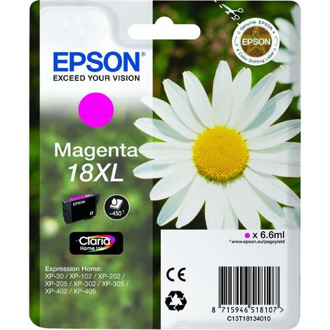 Cartouche Epson 18XL magenta haute capacité pour imprimante jet d'encre (1/2)