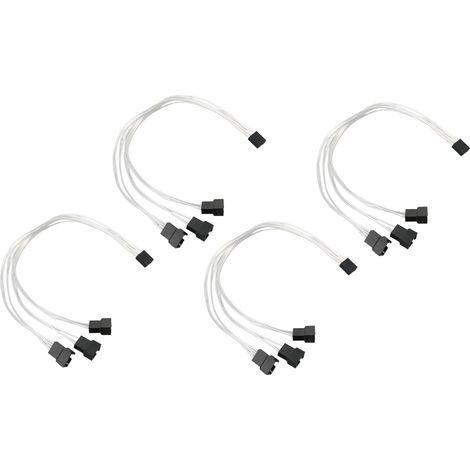 Câble séparateur PWM 1 vers 3 pour ventilateur PC, câble d'extension 4 broches en cuivre argenté, refroidissement ordinateur (1/5)