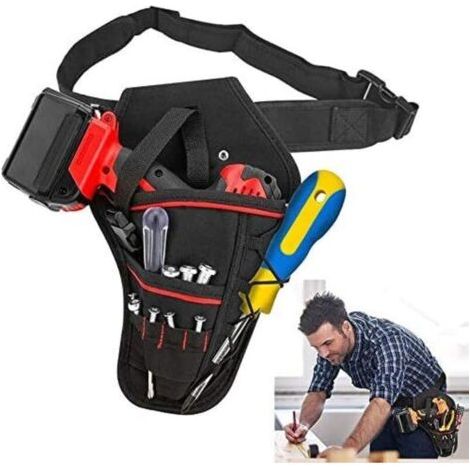 FENOPLASTICA29x19.5x4cm Électricien Perceuse Titulaire Ceinture Taille Sacs Pochette Suspendue Maison Jardin Perceuses Outils Sac De Rangement pour Clé Marteau Tournevis La Plus T Poignée Perceuses (1/4)