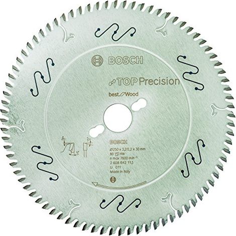 Lama per sega circolare Bosch Top Precision Best for Wood, 250 x 30 x 3,2 mm, 80 - 2608642113 (1/3)