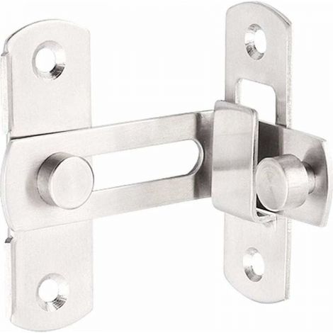Grandes argollas de bloqueo de puerta en ángulo recto de 90 grados, pernos de bloqueo curvos, pernos de palanca de bloqueo deslizantes para puertas y ventanas - Plateado (1/5)