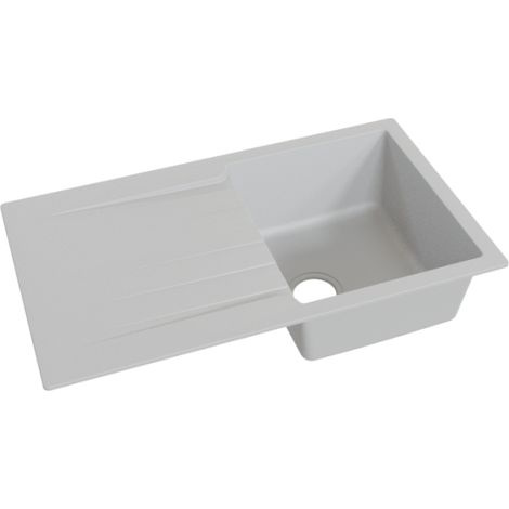 Évier RESIROC avec 1 bac + égouttoir 86cm - Gris (1/3)