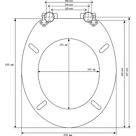 Abattant WC en MDF à fermeture ralentie, surface antibactérienne, charnières métalliques, pour WC standard (1/5)