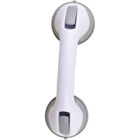 Pair Poignée de douche 29 cm, poignée à ventouse à maintien solide, barre d'appui de sécurité pour salle de bain, gris et blanc