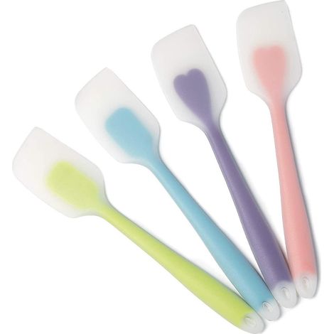 set Of 4 -2 Styles Spatule Flexible En Silicone, Spatule Ptisserie En Silicone Pour Marise De Cuisine, Rsistant La Chaleur De Anti-adh Non Toxiq (1/5)