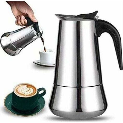 Cafetière italienne 12 tasses en acier inoxydable – Compatible tous feux – Préparation café intense – Entretien facile (1/5)