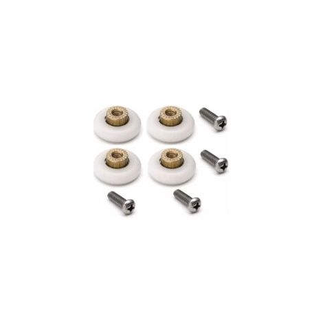 Set di 4 rulli di ricambio per porta doccia - 19 mm - con viti M6 - Diametro: 19 mm - Crezuo