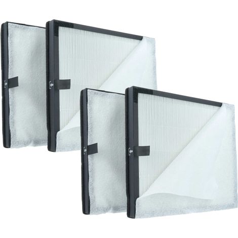 vhbw 4x Aktivkohlefilter kompatibel mit Morento HY4866, HY4866-WF Luftreiniger - HEPA 13 Luftfilter Schwarz Weiß