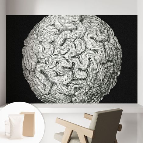 Papier peint intissé mural avec imprimé pour décoration pour salon pour chambre à coucher pour entrée Structure sphérique 104x70 cm (1/5)