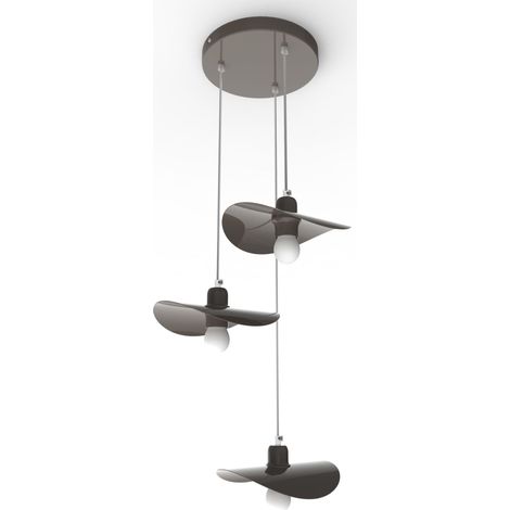 LUMICOM PIUMA Sospensione cascata, 3X E27, max 42W, metallo, tortora lucido, D.25cm (1/2)