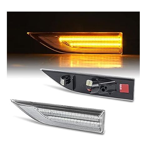 KIT 2 INDICATORI DI DIREZIONE LATERALI A LED COMPATIBILE CON VW T6 Transporter Multivan 2015-2019 , VETRO GIALLO