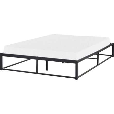 Bett mit Lattenrost Metall VIRY 140 x 200 cm Schwarz