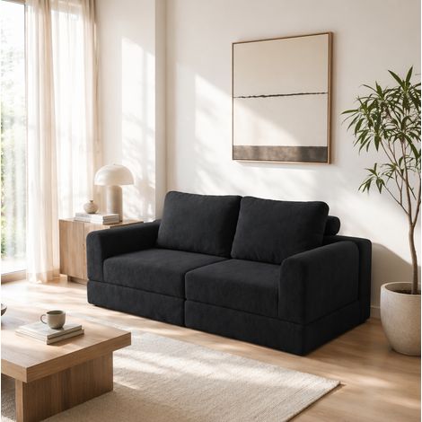 Canapé convertible pliant noir avec mousse à mémoire de forme – fauteuil lit multifonction pour salon et chambre (1/5)