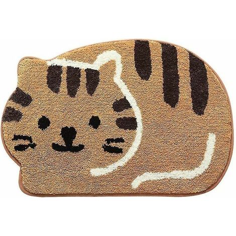 Confortevole tappetino da bagno a forma di gatto animale carino, tappetino da cucina per ingresso bagno camera da letto, tappeto assorbente antiscivolo per camera dei bambini (1/5)