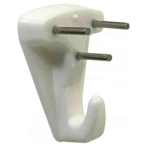 3 PEZZI - GANCETTI APPENDIQUADRI IN PLASTICA 25MM - CON TRE CHIODI