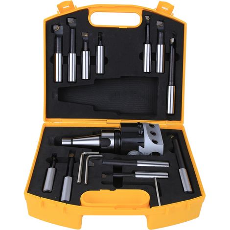 Tête d'alésage haute précision 40CR, kit d'outils CNC F1‑18, diamètre 75mm, cône NT30, lot de 12 pièces pour fraisage professionnel. (1/5)