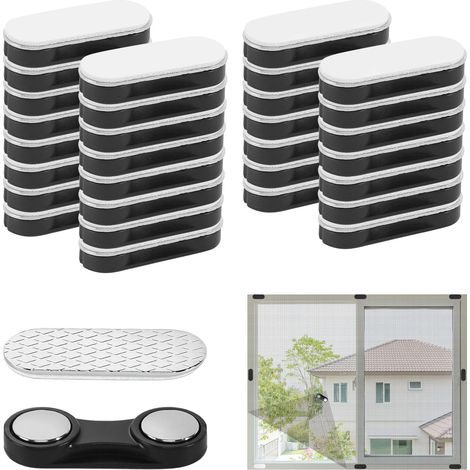 Lot de 30 clips magnétiques pour moustiquaire, autocollants, fermeture magnétique, pour cuisine, salon, balcon (1/5)