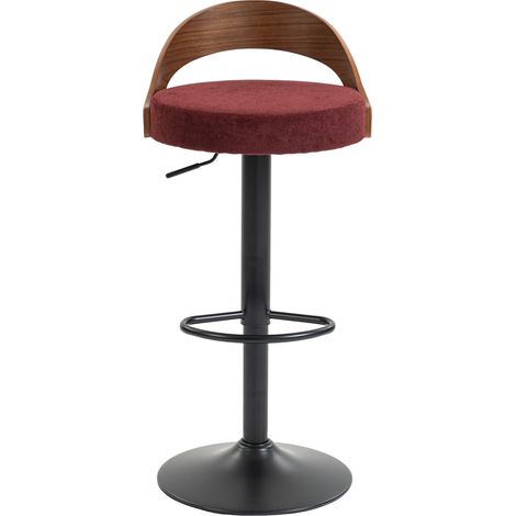 Set 2 sgabelli da bar girevoli 360° regolabili in altezza lino rosso vino MODENUIT (1/5)