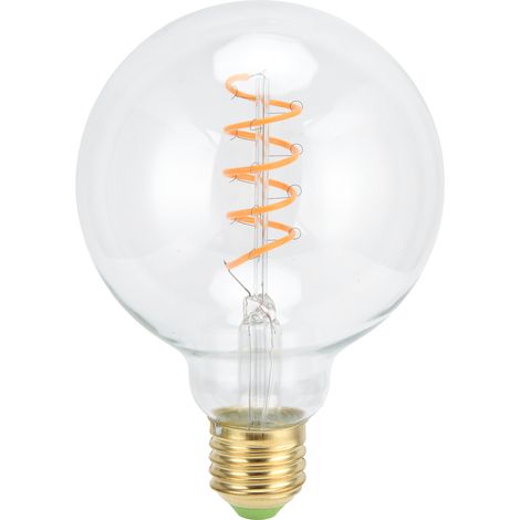 Ampoule LED G95 4W 220V vintage décoratif, filament flexible dimmable, lumière chaude transparente, style ancien