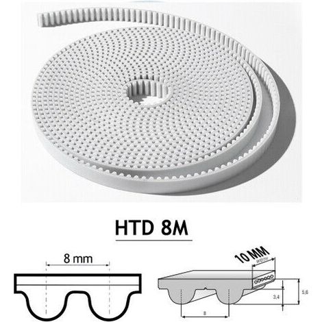 Cinghia Dentata Di Ricambio Htd 8 - Spessore 10 Mm Per Automazione Garage Traino