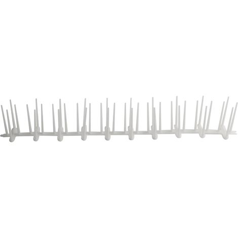 Dissuasore in polietilene per volatili piccioni uccelli 50x8 cm repellente base e spilli in policarbonato
