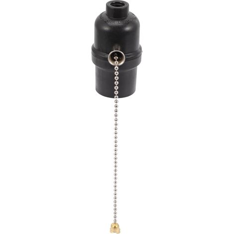 Douille E27 à Tirette Support de Lampe à Interrupteur en Plastique Noir pour Accessoire Luminaire Bureau Style Rétro Chinois Couleur Aléatoire (1/5)